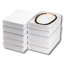 JPB White Swirl Cotton Filled Jewelry Boxes Number 75 Pack of 10 7 inches x...