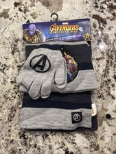 Boys Avengers Infinity War Hat,glove,glove, set One Size Fits Most,,Marvel