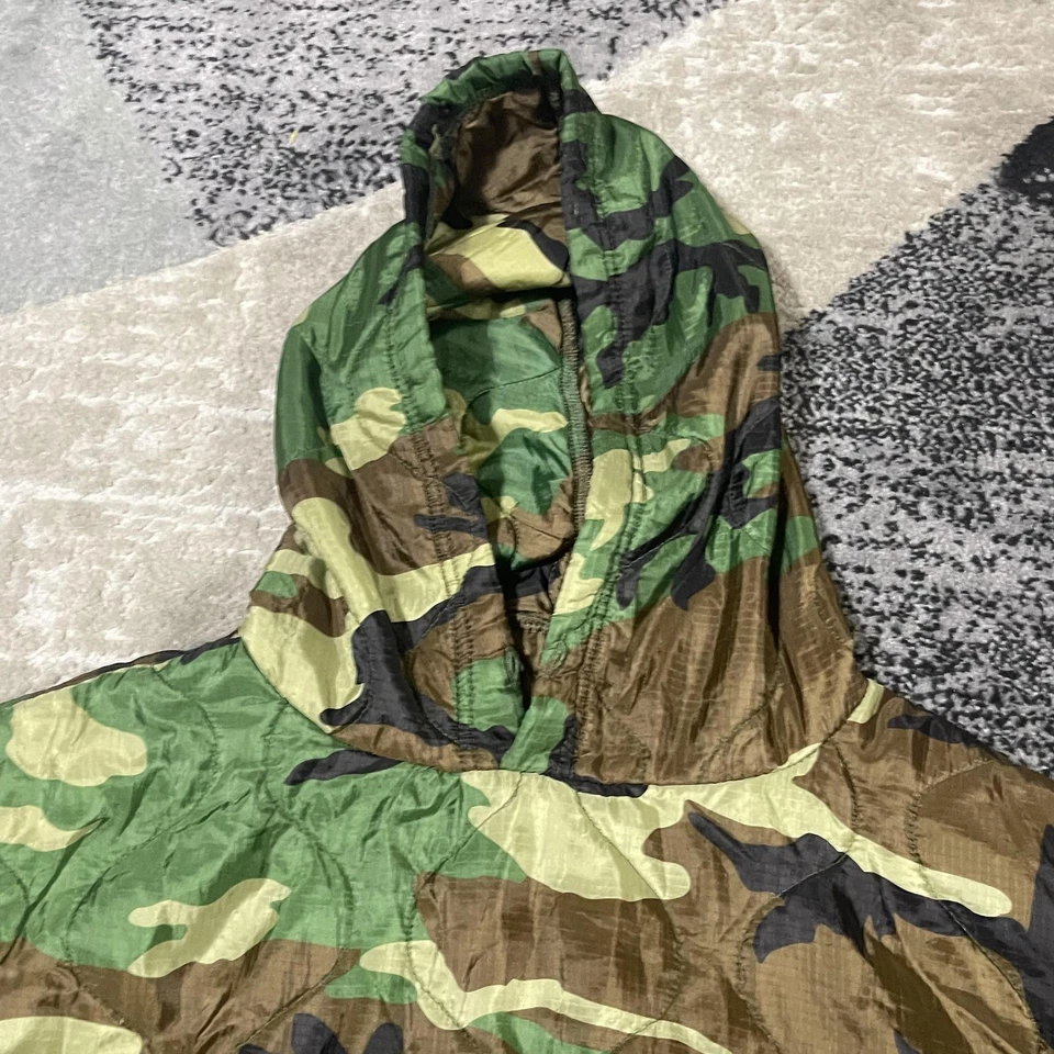 Zero Foxtrot Jacket Mens Large Green Camo Hoodie Pullover Quilted Nylon Ripstop - Image 3 of 4