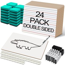 24 Pack Small White Boards, 9"x12" Double Sided Personal Dry Erase Boards Por...