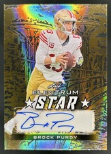 2024 Leaf Electrum Brock Purdy Stars Auto Gold Board Silver Foil #1/1 49ers