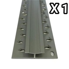 1 X STUK FT03BC Flooring Twin Chrome Carpet Cover Ribbed Trim Strip 900mm 90cm