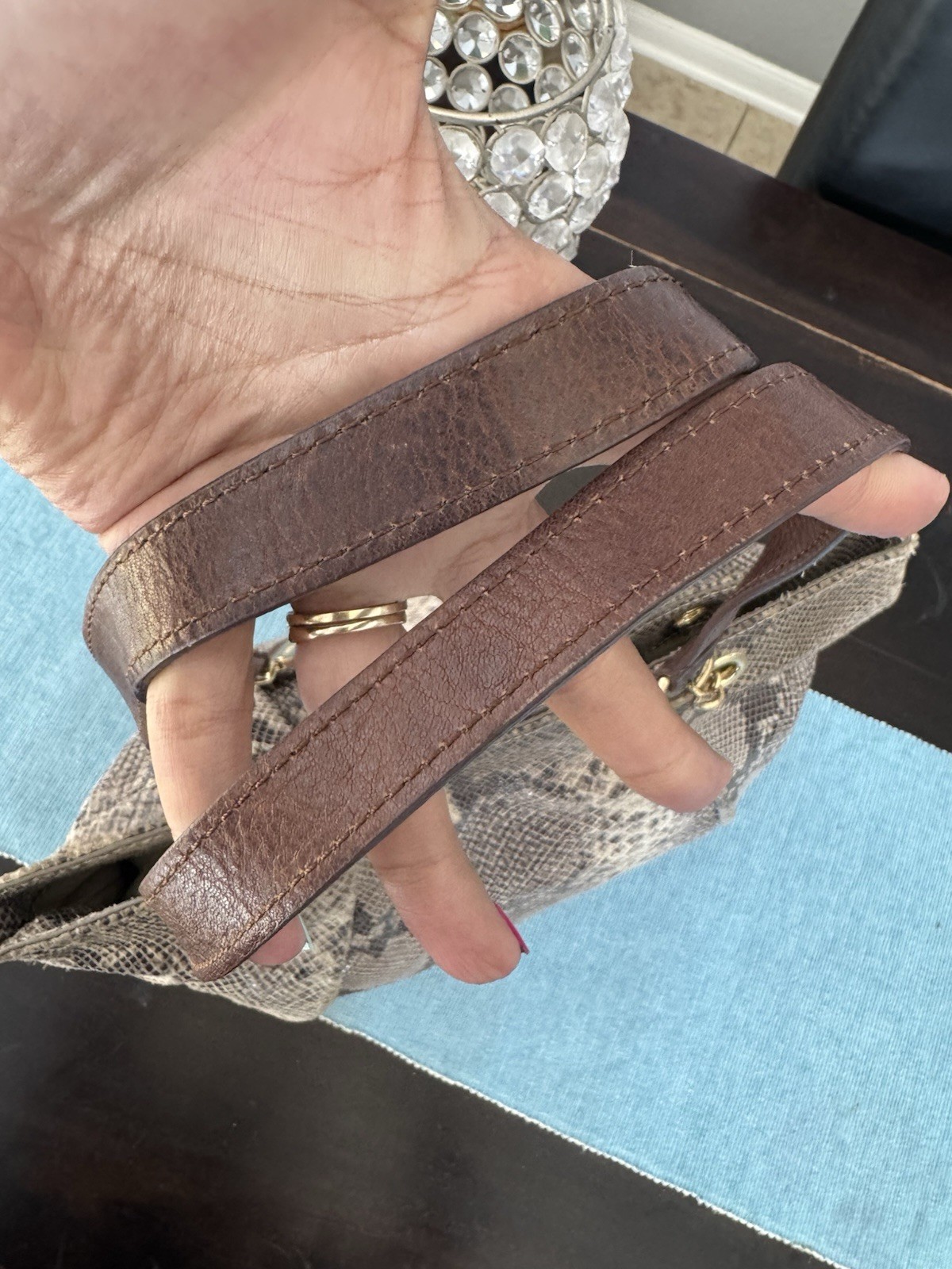 Cynthia Rowley leather python snake print Tote Bag - image 8