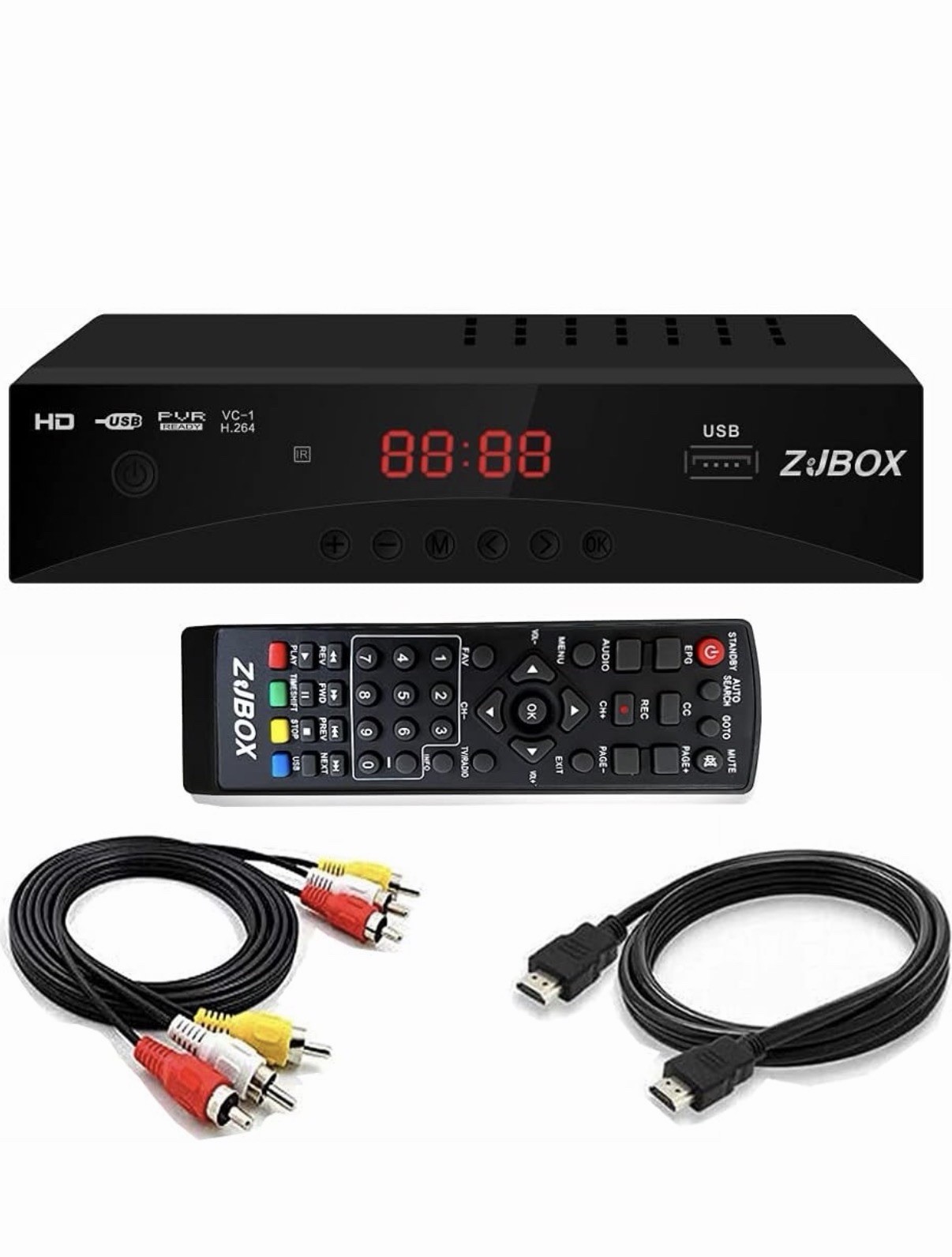 Digital Tv Converter Box ATSC Tv Tuner - ZJBOX for Analog HDTV Live 1080P HDMI