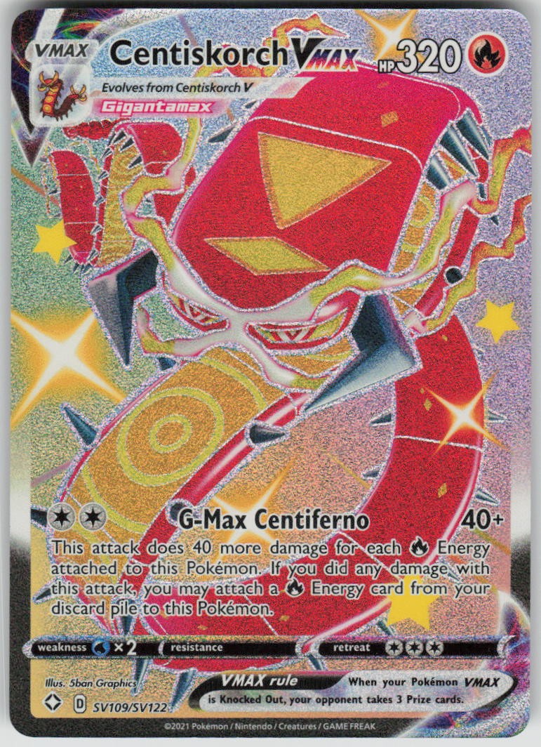 Pokemon Centiskorch VMAX Shiny Holo Rare Shining Fates: Shiny Vault SV109/SV122