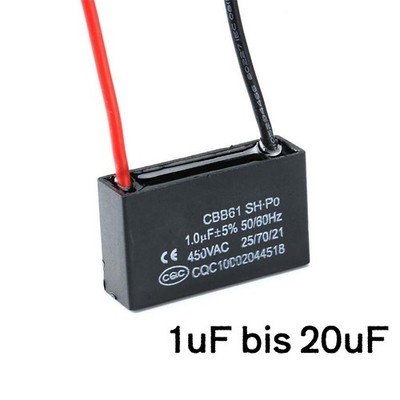 1uF bis 20uF 50/60Hz 450V Lüfterstartmotor mit Rechteck kondensatoren CBB61