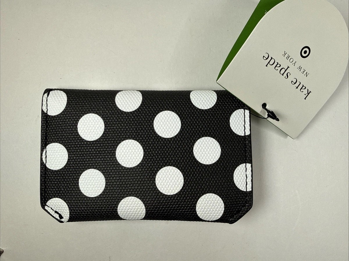 Kate Spade x Target Black/White Polka Dot Envelope Card Case Coin