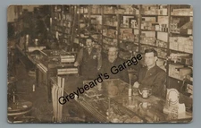 RPPC General Store Interior Guys POCASSET MINCO OK Vintage Real Photo Postcard