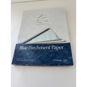 Southworth Blue Parchment Paper Opened 51 Sheets & 1 Envelopes 24 lb P964C