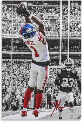 Malik Nabers Inspired Poster Modern Sports Wall Art Decorative Print  24x36 inch