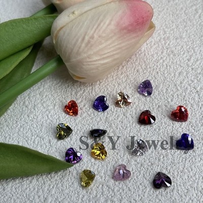 Wholesales Price Heart Fancy Colored Loose Cubic Zirconia Gemstone for Jewelry