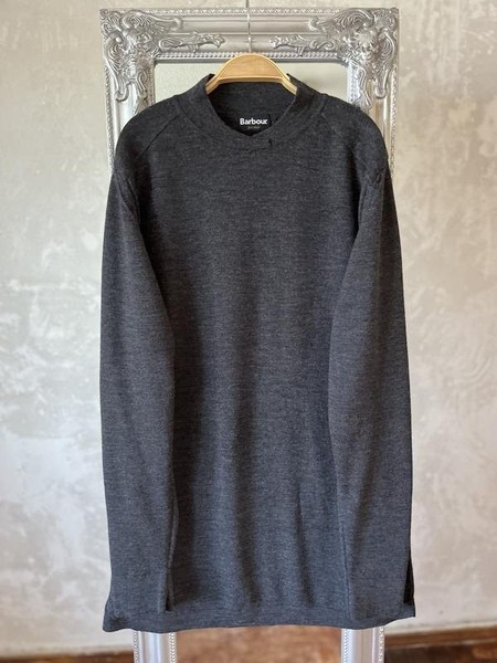 Men Barbour Sweater Grey Wool 38 / M / 46 #5Q2L