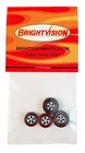 4 Brightvision Redline Wheels – 2 Large & 2 Med Cap Deep Dish Dull Chrome Sty F6