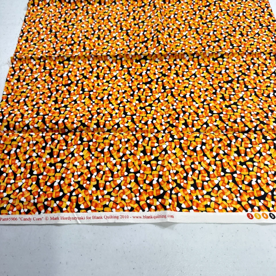 blank quilting fabric cotton peanut orange candy corn 5960 2010 18x43 - Image 3 of 4