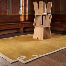Hand-Tufted Nordic Knots Wool Rug 8x10 ft Handmade Yellow Loops Design Area Rug