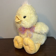 Chosun Peluche Pato Pollito Amarillo Pico Abierto Esponjoso Boca de Pascua Arco Rosa 12"