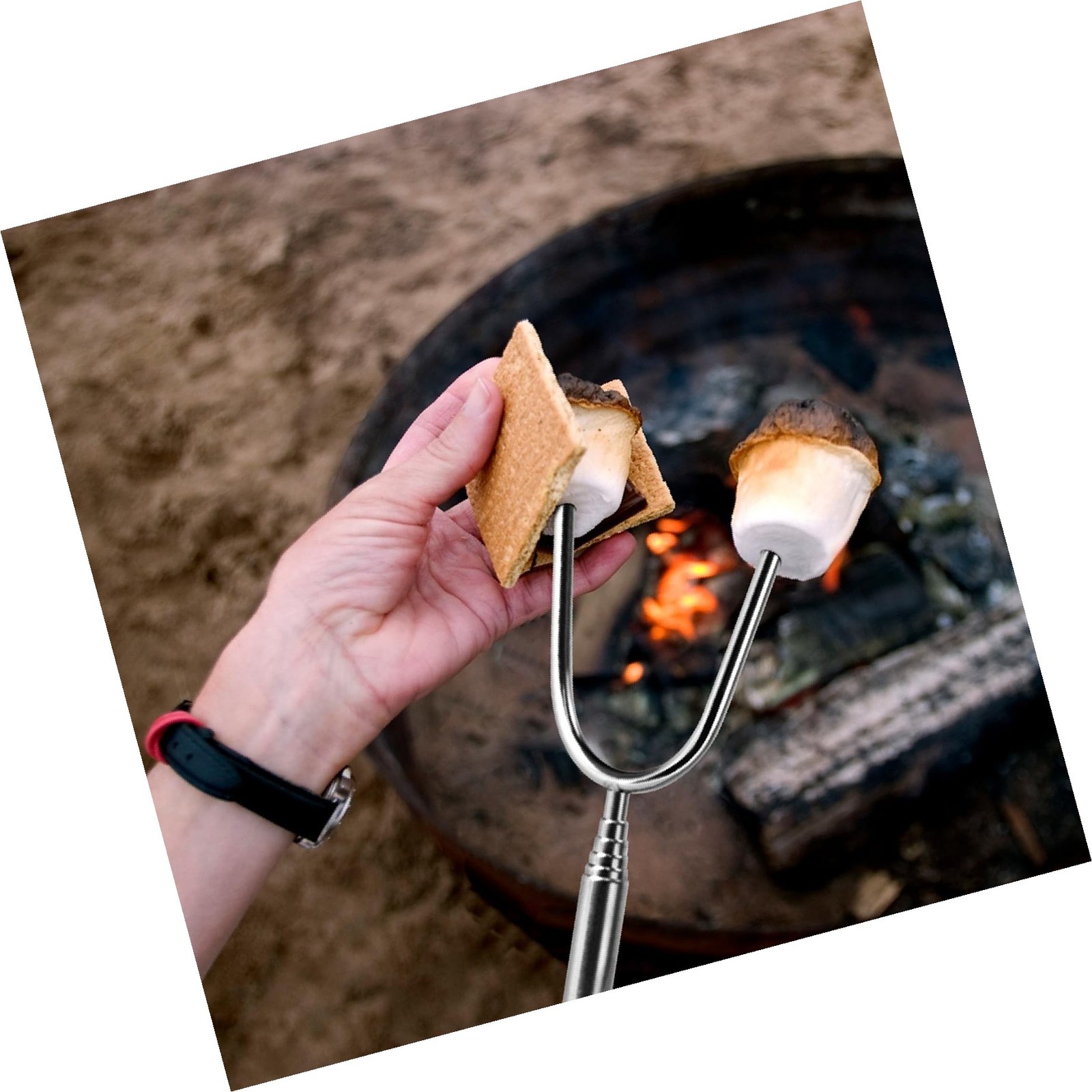 Briout Extendable Marshmallow Roasting Sticks- Extra Long 45'' Stainless Stee...