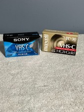 LOT OF 2 Sony  Maxell 1 each VHS-C TC-30 90 Min Blank Tapes SEALED