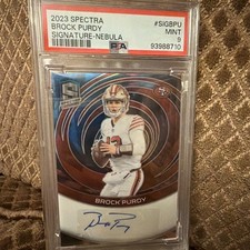PANINI PSA 9 2023 SPECTRA BROCK PURDY NEBULA AUTO 2/2 #SIG-BPU 93988710