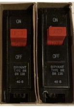 Lot Of 2 Bryant BR 120 Circuit Breakers 1 Pole 20amp/240 VAC