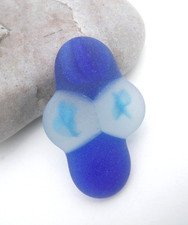 Sea Glass, Small Cobalt and light Blue Piece