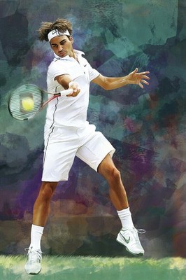 359543 Swiss Roger Federer Wimbledon Art Decor Wall Print Poster