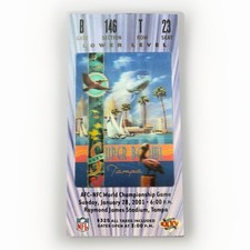 2001 SUPER BOWL XXXV  HOLOGRAM TICKET STUB BALTIMORE RAVENS VS. NEW YORK GIANTS