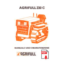Trattore AGRIFULL 230 C TOSELLI Manuale Uso e Manutenzione libretto istruzioni 