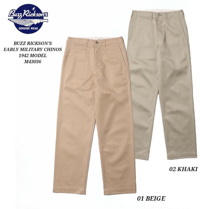 BUZZ RICKSON'S M43036 ベージュ W36 BUZZ RICKSON'S M43036 EARLY MILITARY CHINOS 1942 Military