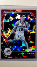 2021 2021-22 Panini Prizm Draft Picks Red Cracked Ice #87 John Stockton HOF Jazz