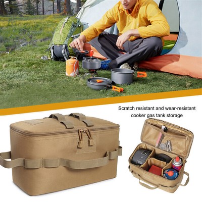 #A Outdoor Camping Gas Tank Storage Bag Large Capacity Ground Nail Cookware Hold