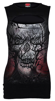 Spiral Direct Dragon Tattoo Tribal Black Gothic Printed Long Line Vest Dress Top 