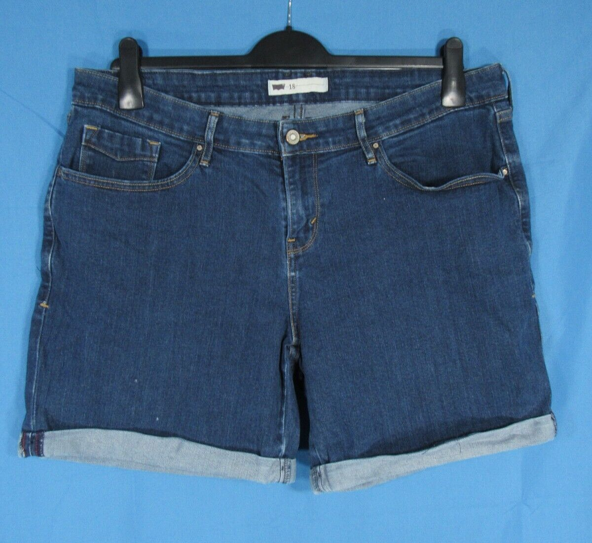 LEVI'S Blue Denim ROLLED CUFF 5-Pockets MID-RISE 6