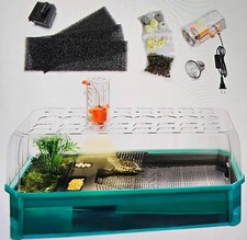 Turtle Tank Kit, Acrylic Turtle Habitat Starter Small 17.3"L x 9"W x 7.7"H