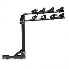 Hyper Tough Hitch Mount Folding 4-Bike Carrier Steel Frame Narrow Arm Design NEW