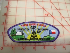 Three Rivers Council 2001 JSP collectible jamboree purple border patch (mA)