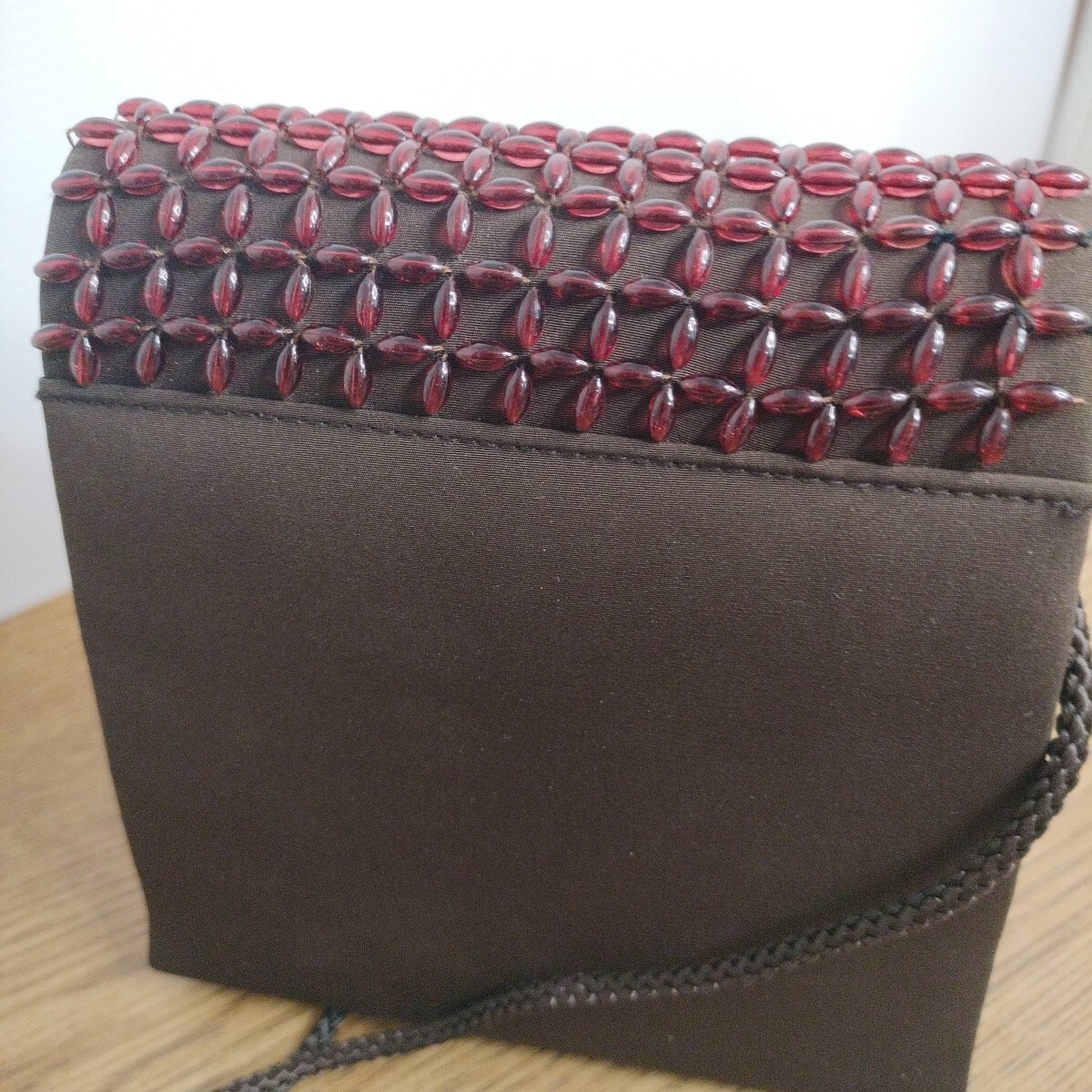 Jose Cotel Maroon Beaded Rectangular Crossbody Pu… - image 11