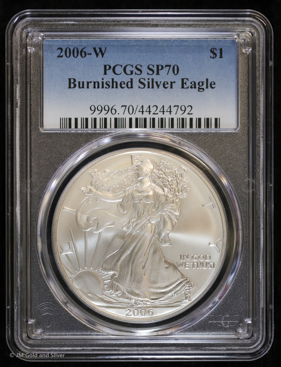 2006 W Burnished American Silver Eagle PCGS SP 70 | Uncirculated