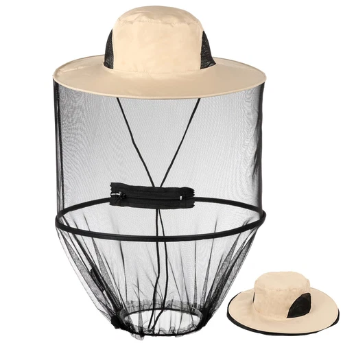Outdoor Mosquito Head Face Net Hat Sun Bee Insect Bug Protection Hidden Mesh Cap