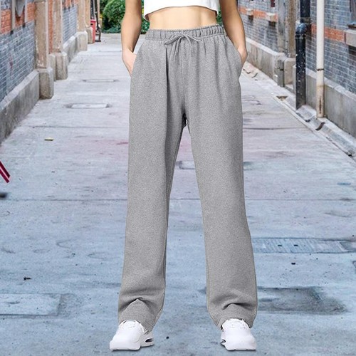 Wide Leg Sweatpants Women Baggy Pants High Waisted Yoga Pants Soft Wide Straight - Picture 8 of 35