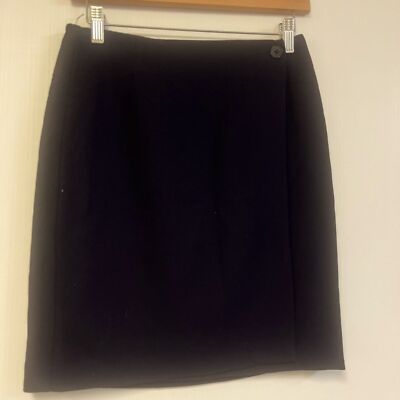 100% Pure Wool Vintage A-line skirt Navy Blue Fall Winter capsule wardrobe basic
