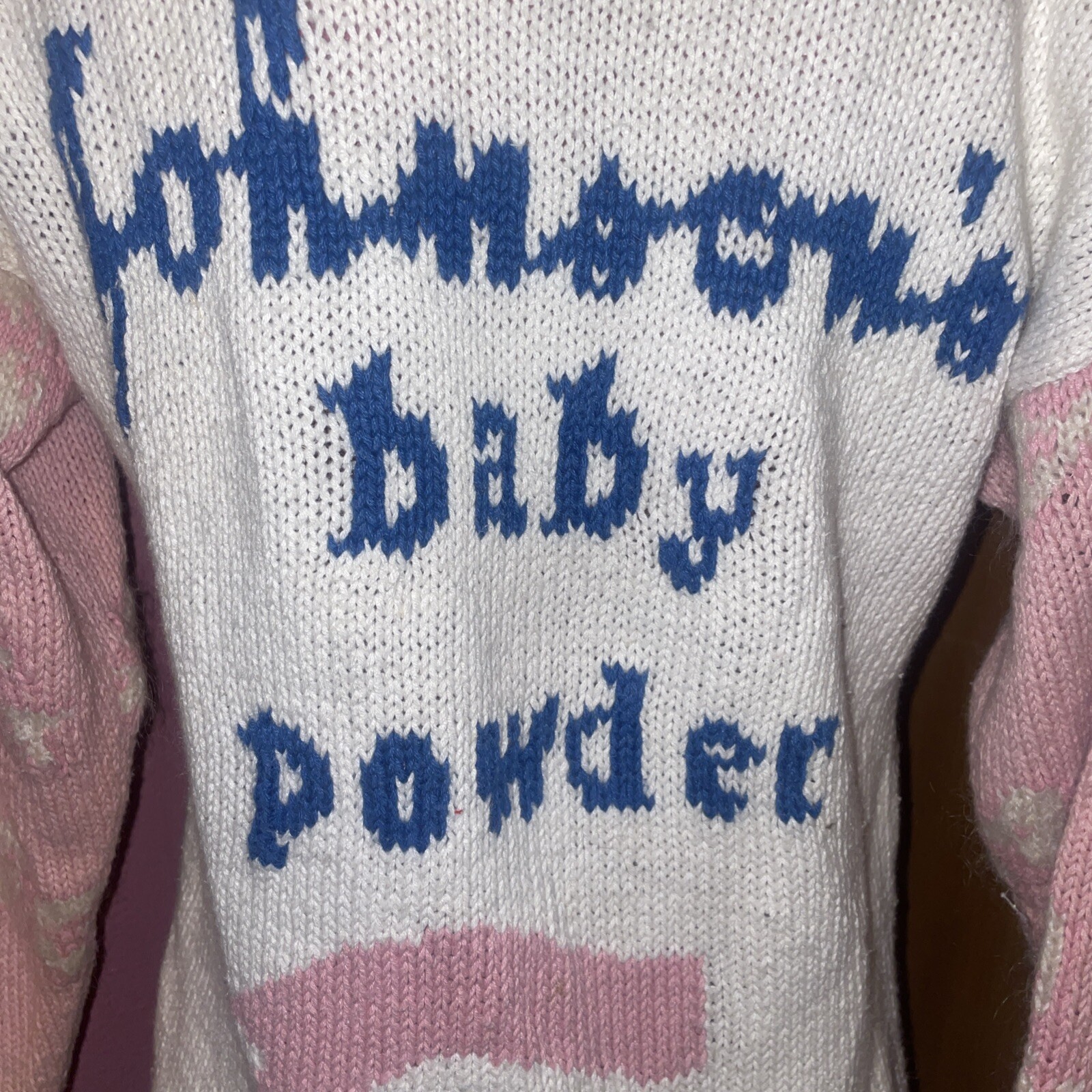 The EAGLES EYE Vintage Cardigan Sweater  Pastel Unique Johnson’s Baby Powder Med