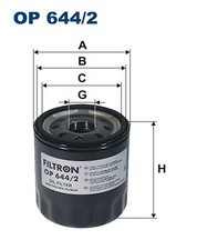OIL FILTER FILTRON OP 644/2 FOR ALFA ROMEO,BUICK,CHRYSLER,DODGE,FIAT,JEEP,LANCIA