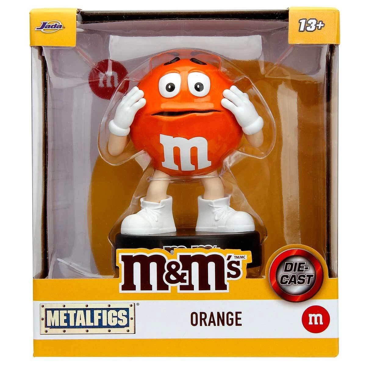 Jada Toys 4” METALFIGS: Orange M&M Die-Cast Figure with Display Base