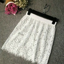 Women Lace Slip Skirt Extender Underskirt Petticoat A-Line Half Floral Sheer NR9