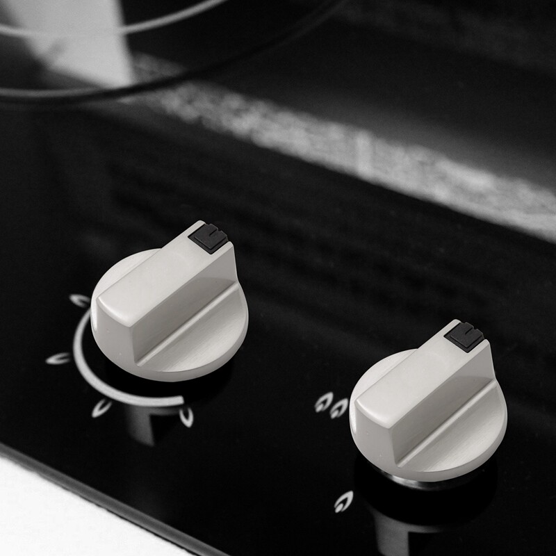 2X(Stoves Cooker Knobs,Oven Knob 6pcs,Zinc alloy 6mm Universal Silver