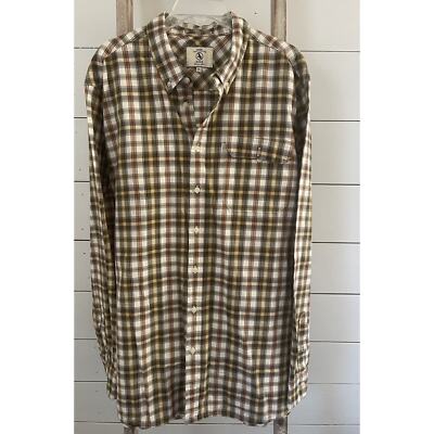 Green Plaid Button Up Size 3XL Shirt Aigle Miatre Caoutchoutier Mens 