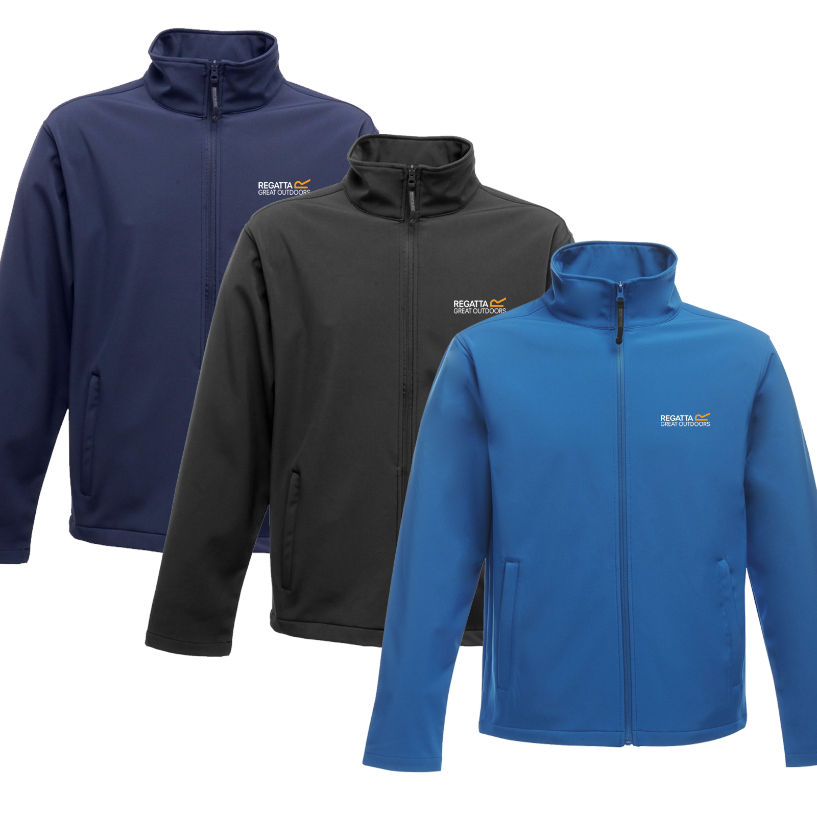 Regatta Jacket Mens Classic Softshell Water Repellent Embroidered Logo New | eBay