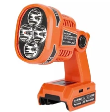 1120LM LED Work Light for Black &Decker 20v Spotlight Cordless Flashlight USB