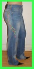 RARE NWT Embroidered Long Blue ICEBERG Jeans Italy sz 34 10-12 US Button crotch — photo 2